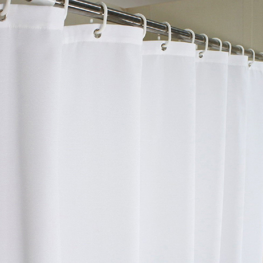 Wasbaar Douchegordijn Bad Gordijn Extra Lange Extra Wide Plain Wit Waterdicht Met 12 Haken