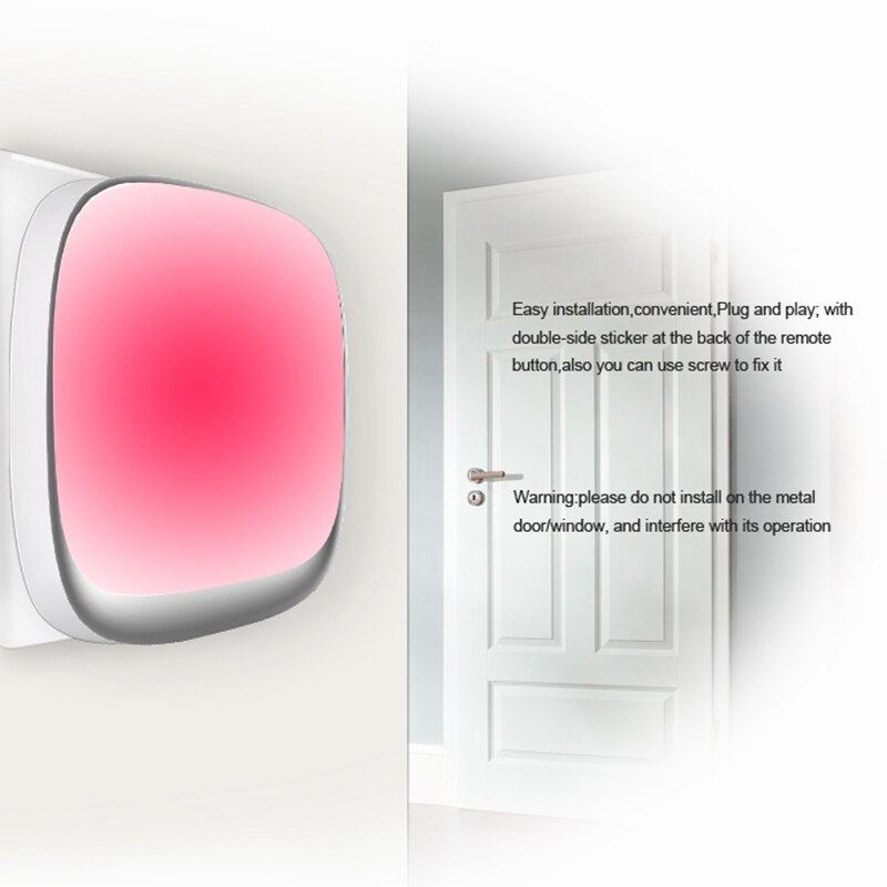 Wireless Doorbell Waterproof Self-Powered Smart Door Bell Home No Battery Required Cordless Ring Dong US Plug