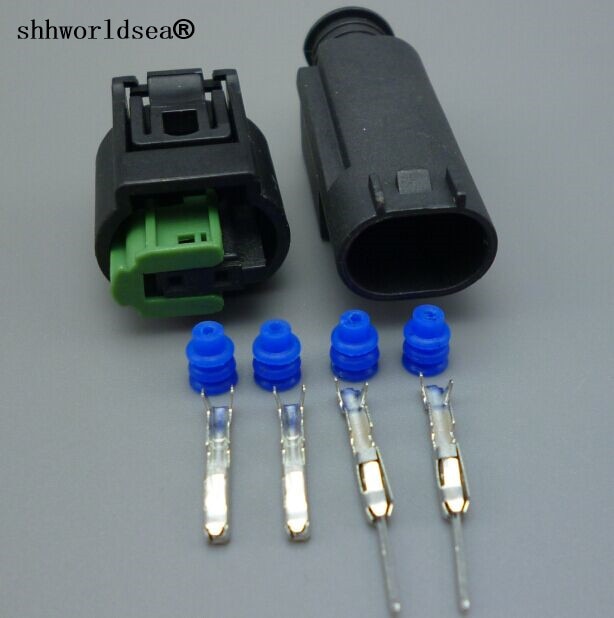 Shhworldsea-conector de cable macho y hembra de 2 pines Sensor de temperatura del agua del refrigerante del motor, enchufe para BMW Buick 1-967644-1