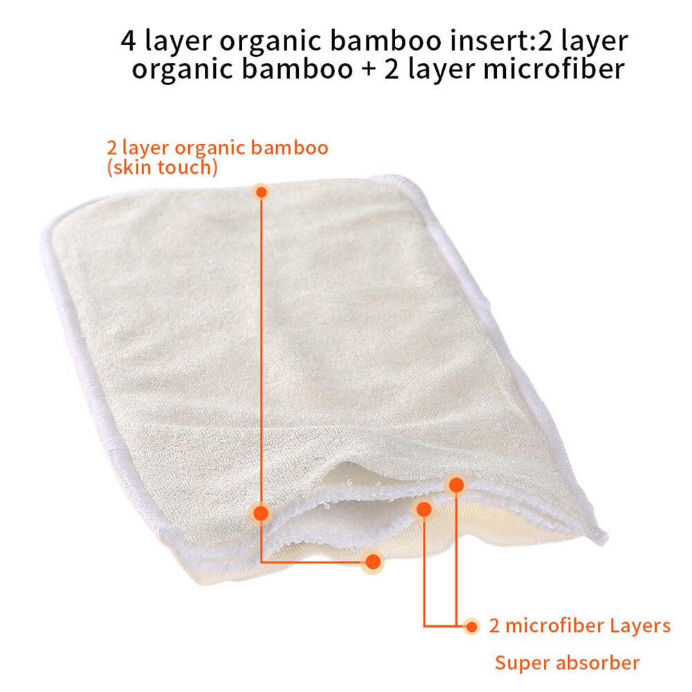 Baby diapers washable diapers insert 4 layers of 1Pc reusable soft and comfortable