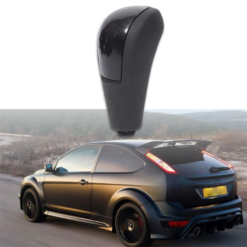 Pommeau De Levier De Vitesse En Cuir PU - Compatible Ford Focus 2, Fiesta, Kuga (2006-2012) - 5/6 Vitesses Manuelles - Noir