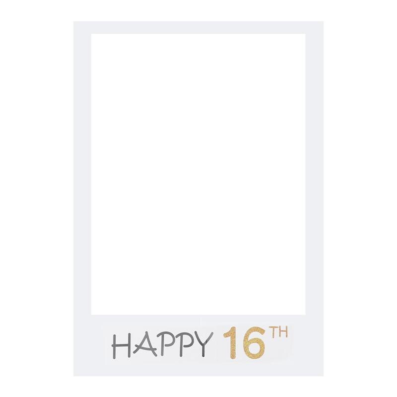 1pc grattis på födelsedagen fotoram födelsedagsbilder jubileumsutskärningar monter rekvisita fest gynnar förnödenheter dekoration: Glad 16