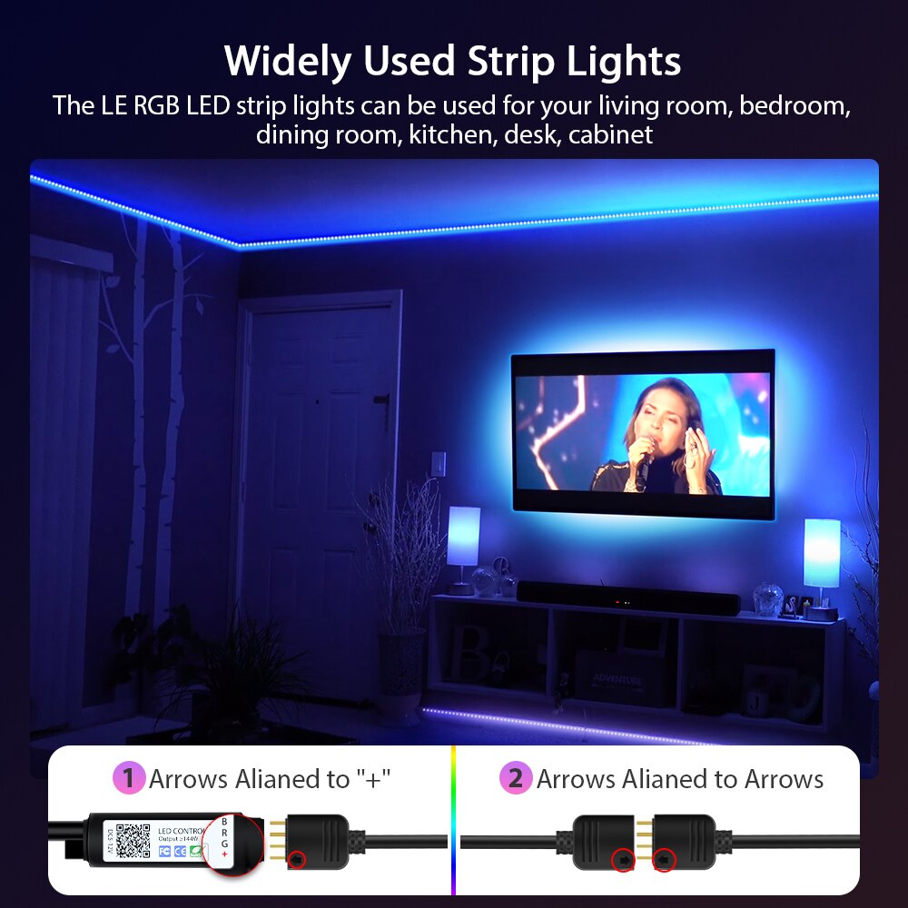 Led Strip Lights,Smart Led Strip for Bedroom,Color Changing Led Light Strips Music Sync RGB Led Lights with Remote Control