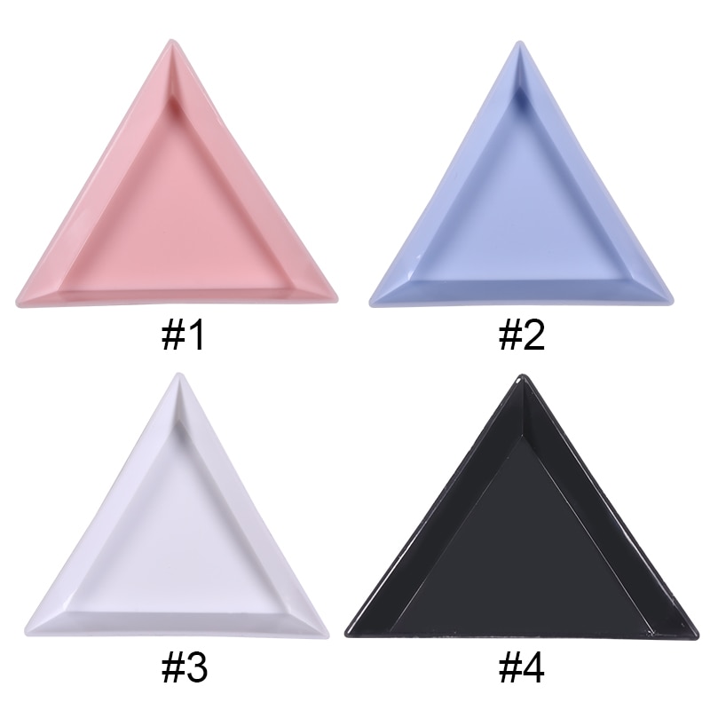 1 Pc Kunststoff Dreieckige Nagel Strass Tablett Punktierung Kunststoff Nagel Behälter Deckel Kasten Lagerung fallen DIY Nagel Kunst Werkzeuge