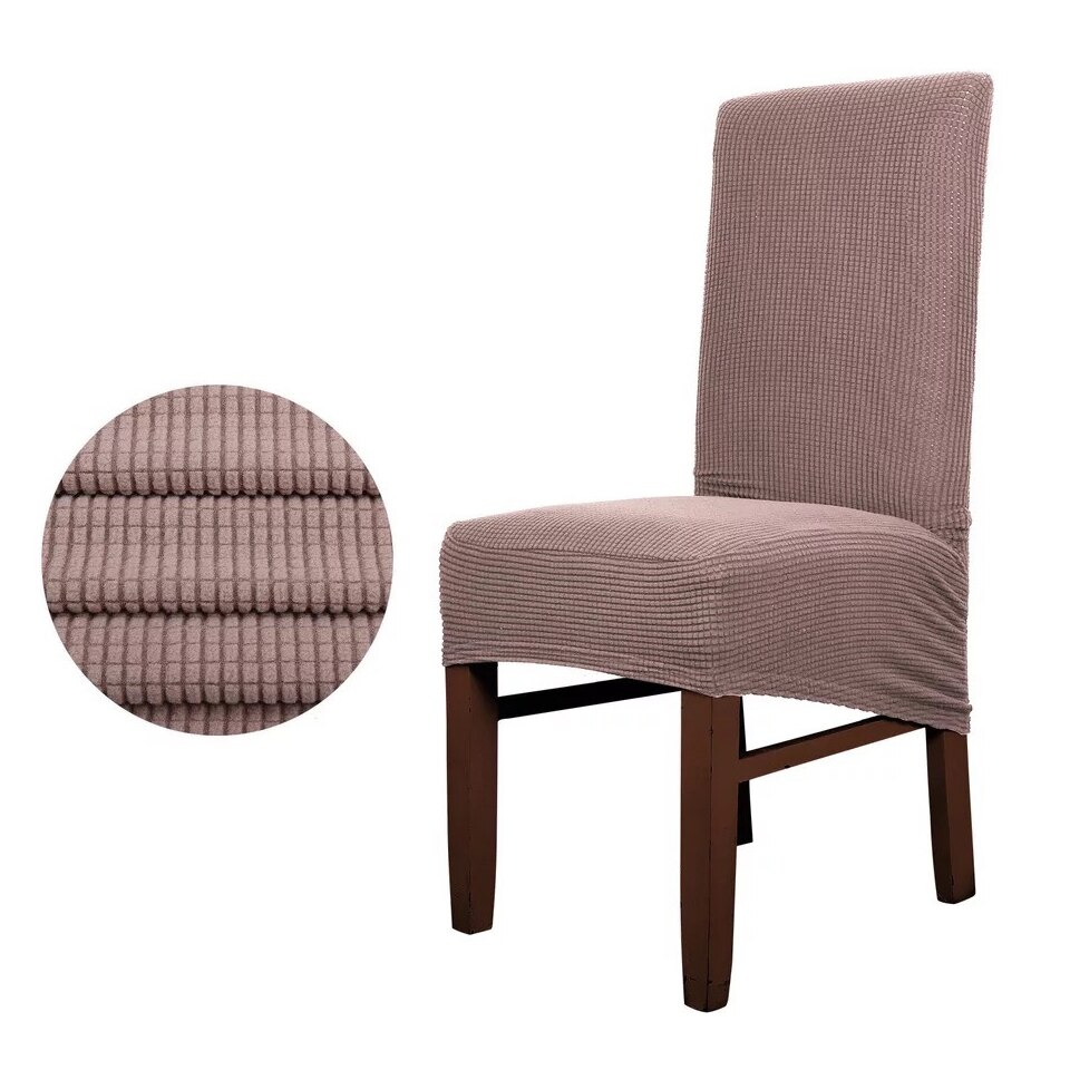 Polyester gitter stolebetræk lang ryg europa stil sæde stole betræk til restaurant hotel fest banket ryg højde 55-70cm: Khaki