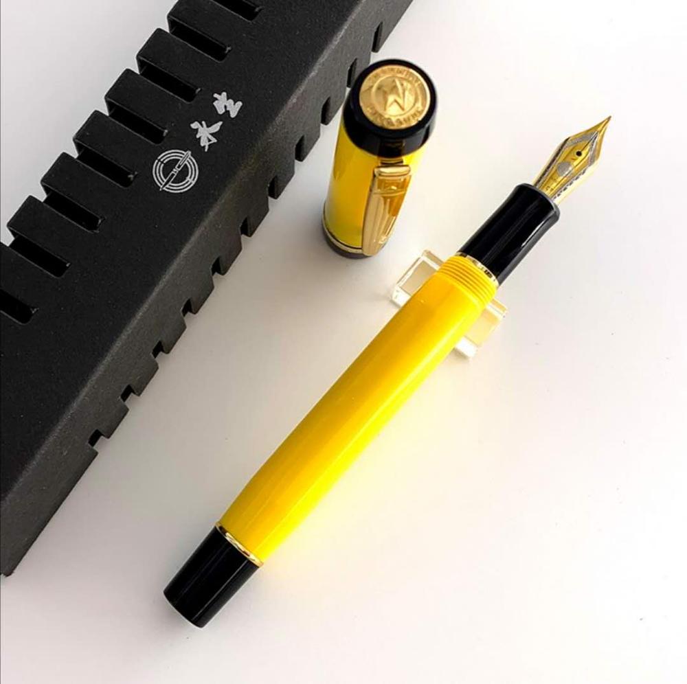 HERO Wing Sung 670 pluma estilográfica de resina tinta pluma convertidor relleno EF/F/M Nib opcional papelería oficina escuela suministros escritura: Yellow / EF