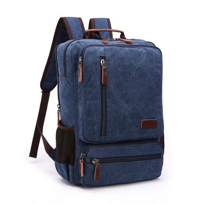 082017 yesetn tas mannen canvas dubbele schoudertas rugzak: dark blue