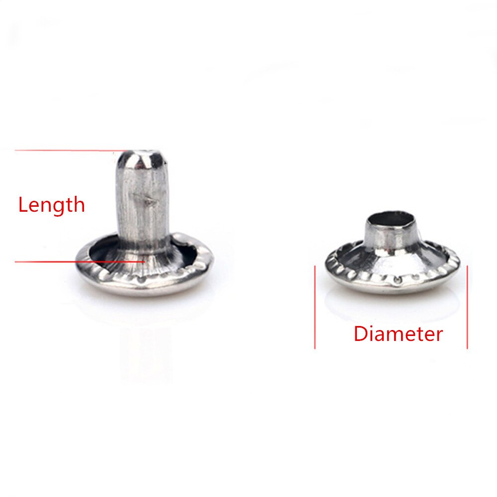 100sets/lot Garment Rivets Double-Sided Round Double Cap Rivet Stud Spikes for Clothing Shoes Belt Bag Punk Leather Craft Sewing