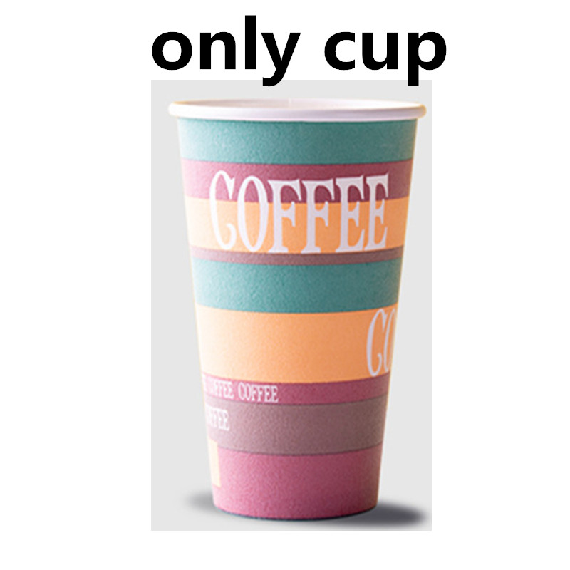 50 Stuks Dikker Schuim Wegwerp Koffie Cup 16Oz 500Ml Wedding Party Liefde Drinken Isolatie papier Cup Met Deksel: cup and lid5