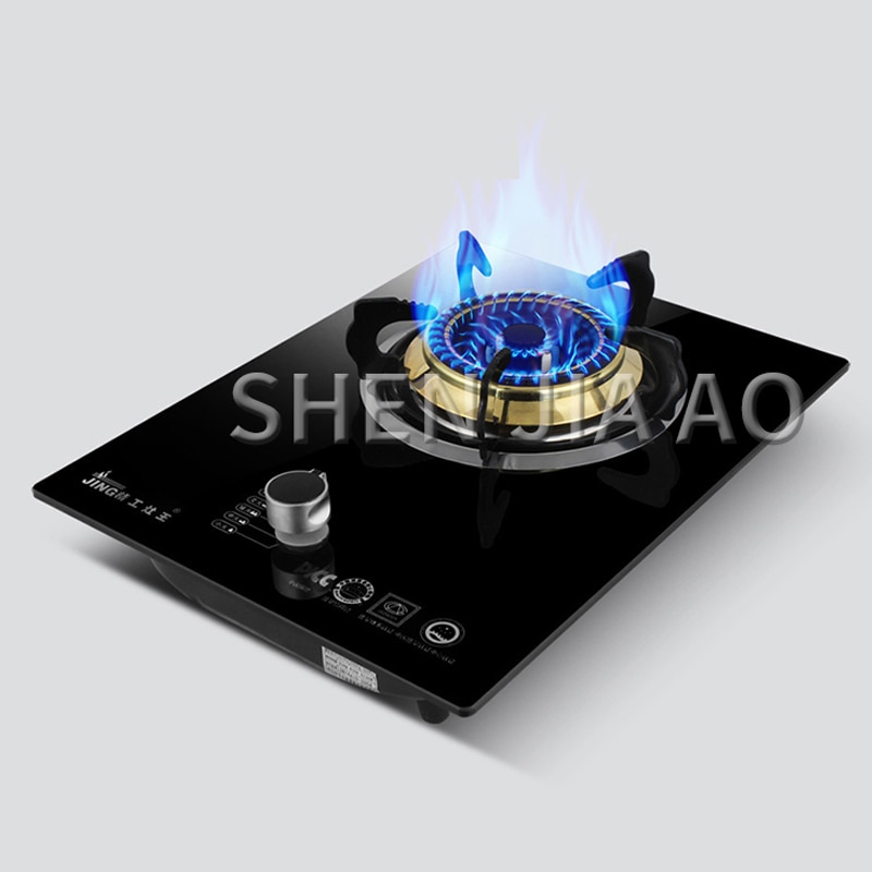 Natural gas stove, liquefied gas stove, household tempered glass, embedded pulse ignition, copper fire cover, single stove