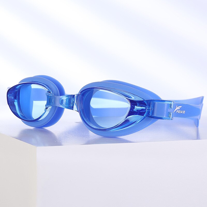 Gafas de natación graduadas para miopía, gafas de natación de silicona, antiniebla, dioptrías de agua recubiertas: Azul