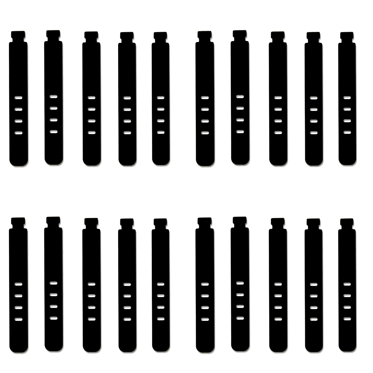 20pcs Cable Organizer Winder Earphone Clip Charger Cord Organizer Management Silicone Wire Holder Cord Fixer Holder Cable Belt: black