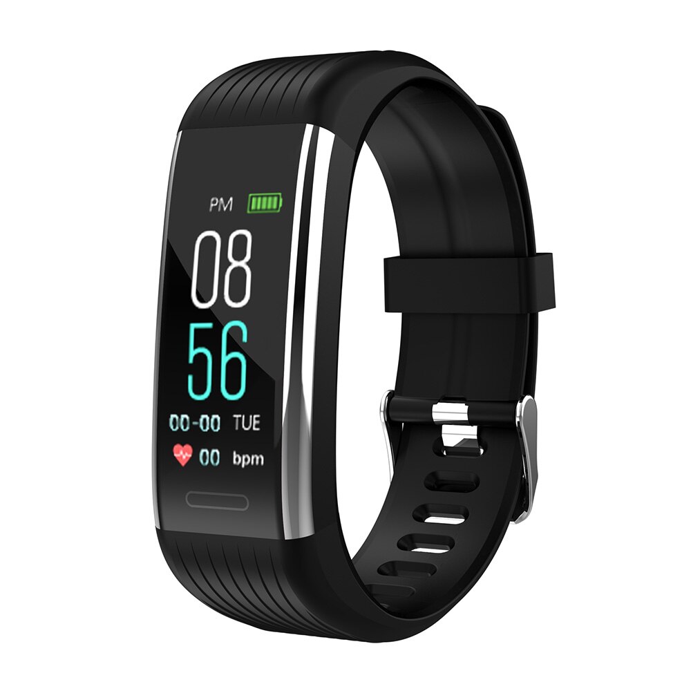 Smart Sport Bracelet Waterproof Fitness Watch Tracker Intelligent Exercise Machine Bracelet Color Screen Heart Rate: Silver