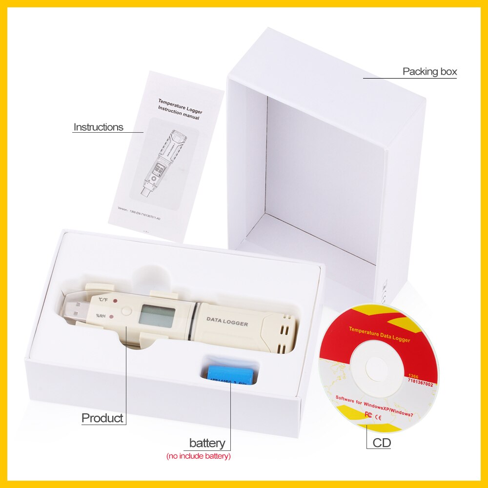 RZ Digital Humidity And Temperature Data Logger LCD display low power consumption temperature GM1365