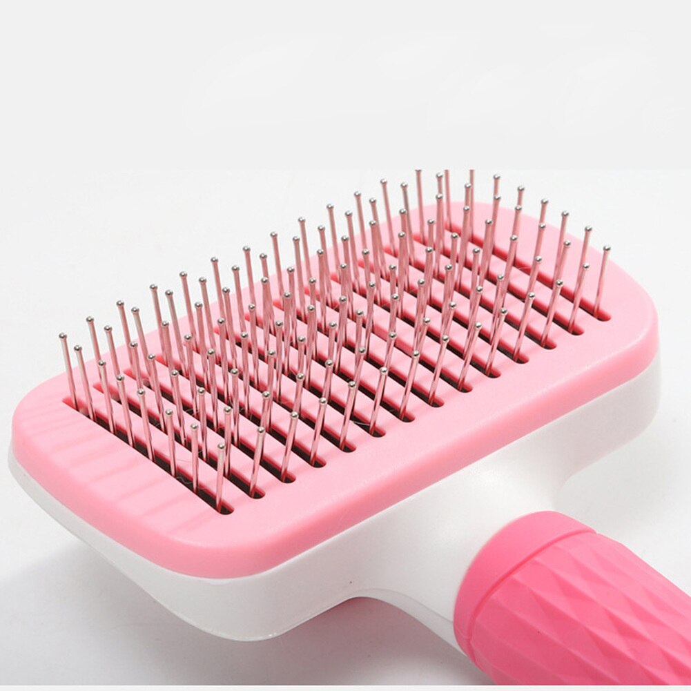 Pet auto limpeza slicker escova pet grooming ferramenta remove undercoat, derramamento de esteiras e emaranhado cabelo gatinho gatos auto noivo pente