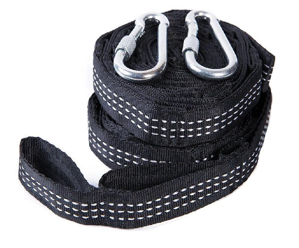 2PCS 3M Daisy Chain Extension Strap Adjustable Loops Straps Rope Carabiner Storage Bag Yoga Hammock Hanging Climbing Accessory: White