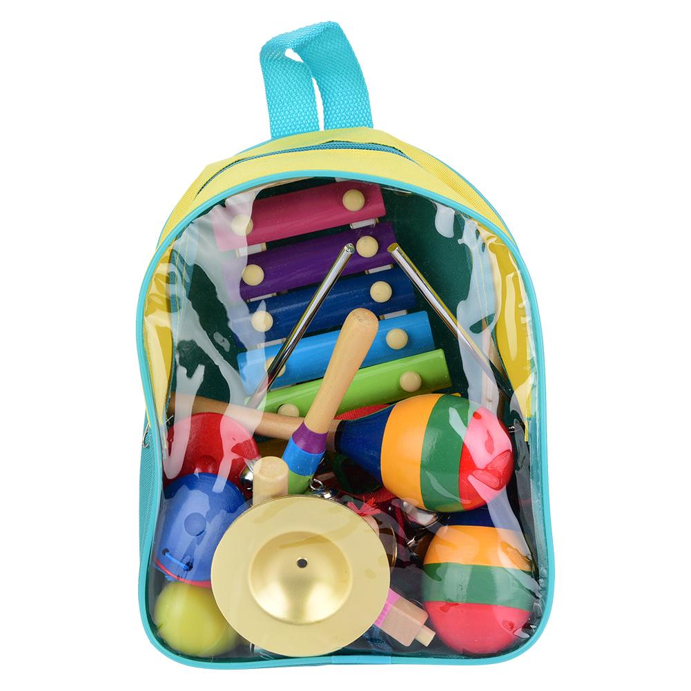12 stuks muziekinstrumenten voor peuters, houten xylofoonset, percussiespeelgoed voor kinderen, instrumenten voor kleuteronderwijs