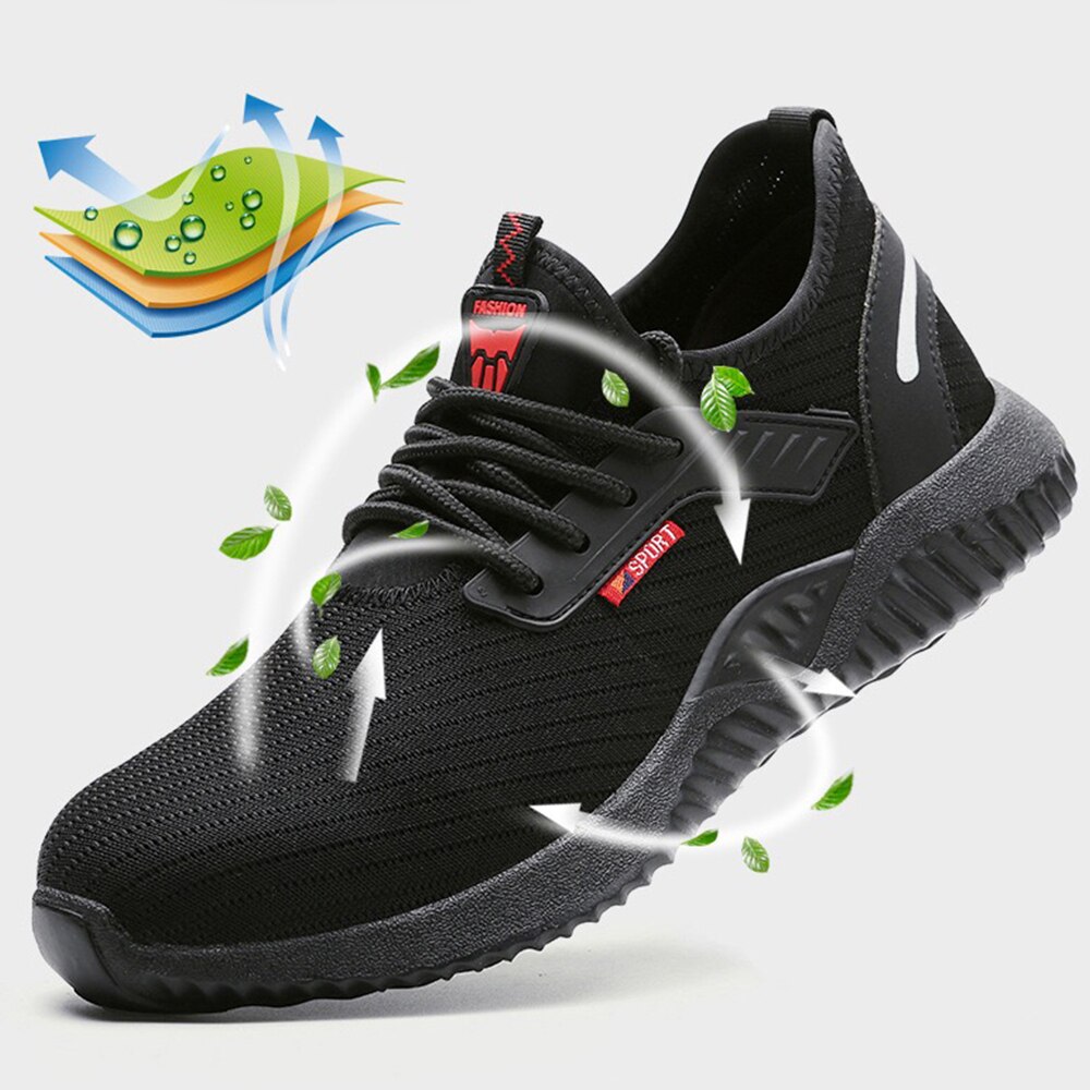Indestructible Shoes Men and Women Safety Work Safety Boots with Steel Toe Caps Puncture-Proof Boots Lightweight and Breatha
