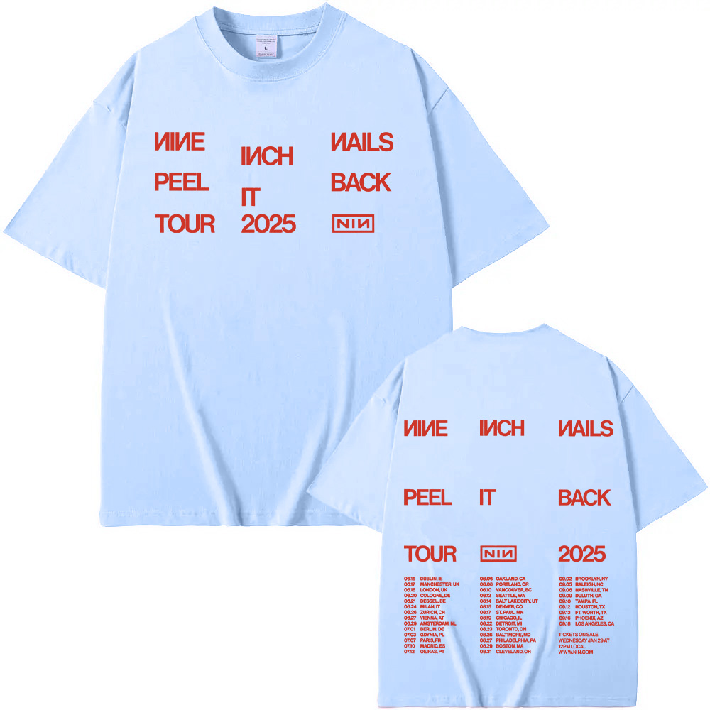 Nine inch nails peel it back tour-t-shirts til mænd og kvinder, sommer-t-shirts, blødt bomuldstøj: M / Guld