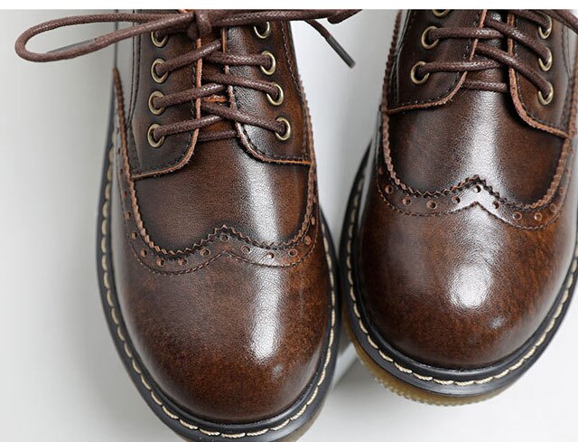 Eagsity klassiset brogue-kengät naisille, oxford-kengät, nauhakengät, pyöreä kärki, vapaa-ajan kengät, paksupohjaiset kävelykengät