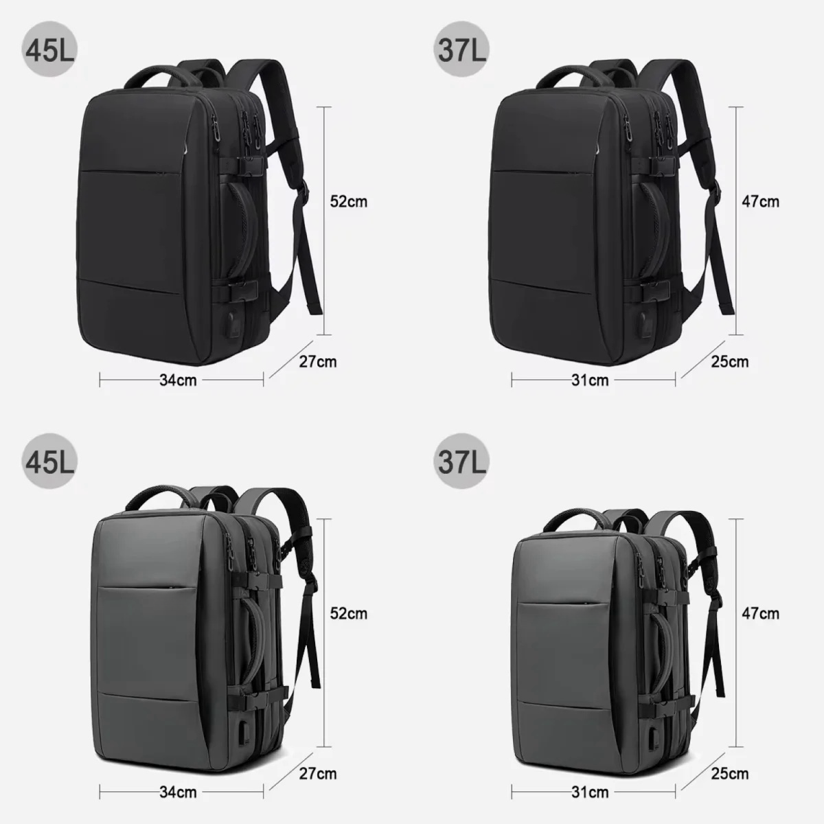Men's business backpack expandable commercial laptop backpack travel bag large capacity waterproof backpack