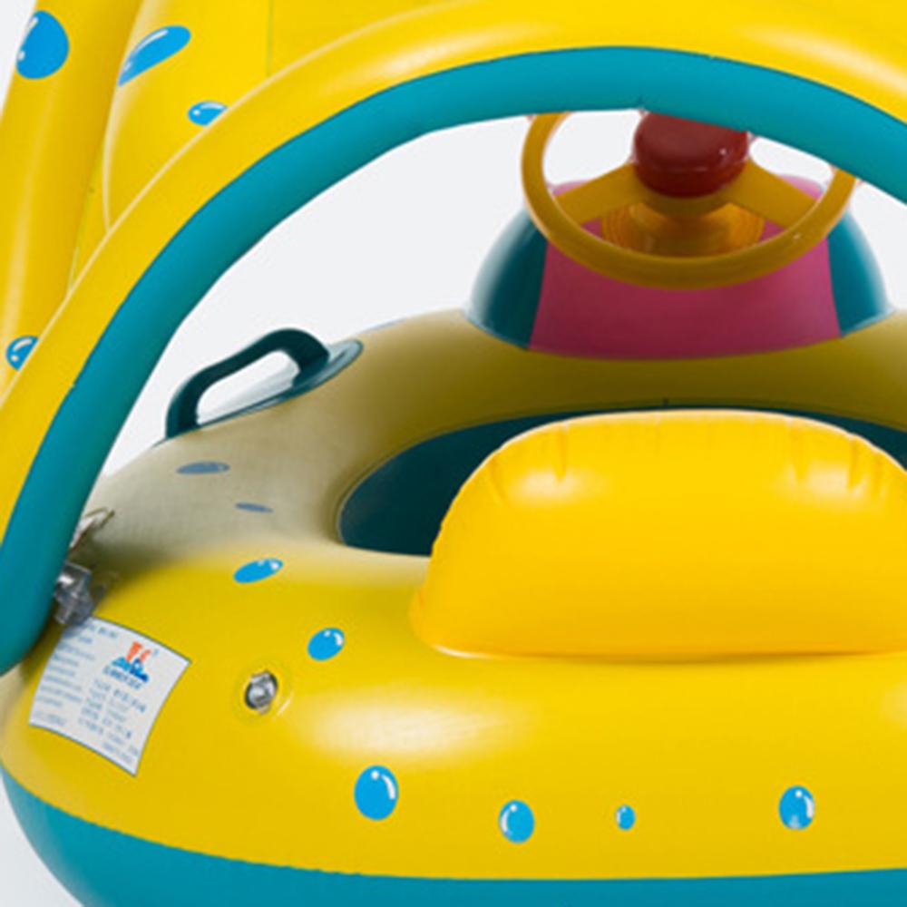 Adorável bebê criançwie anel de natação childs inflável natação círculo anéist drehbare alça mão sonne sombreamento