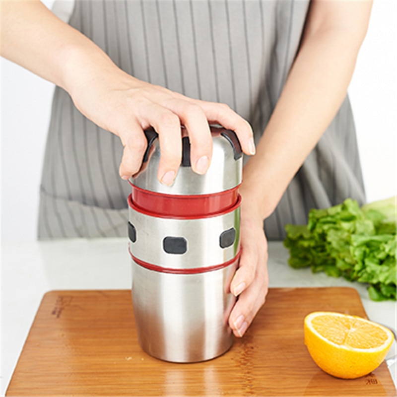 Powerful Stainless Steel Orange Juicer Portable Manual Lid Rotation Citrus Juicer Lemon Orange Tangerine Juice Squeezer