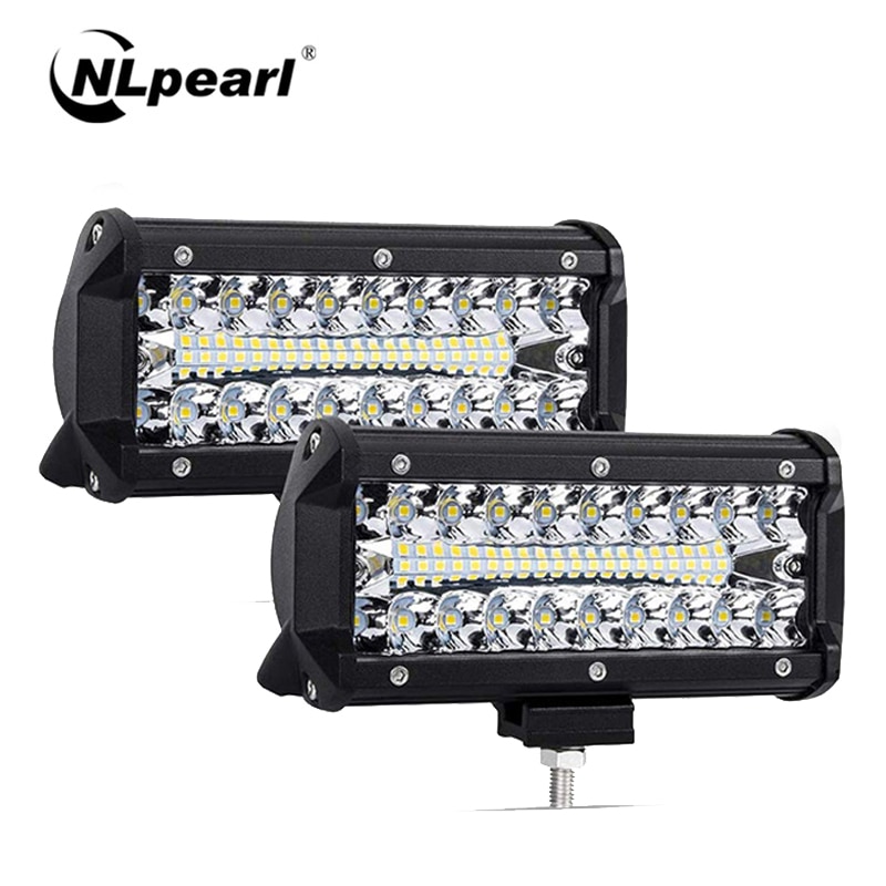 Nlpearl 2x7 "12" 120W 240W LED Bar Licht Bar voor Rijden Offroad Boot Auto tractor Truck ATV Spot Flood Combo LED Verlichting Bar