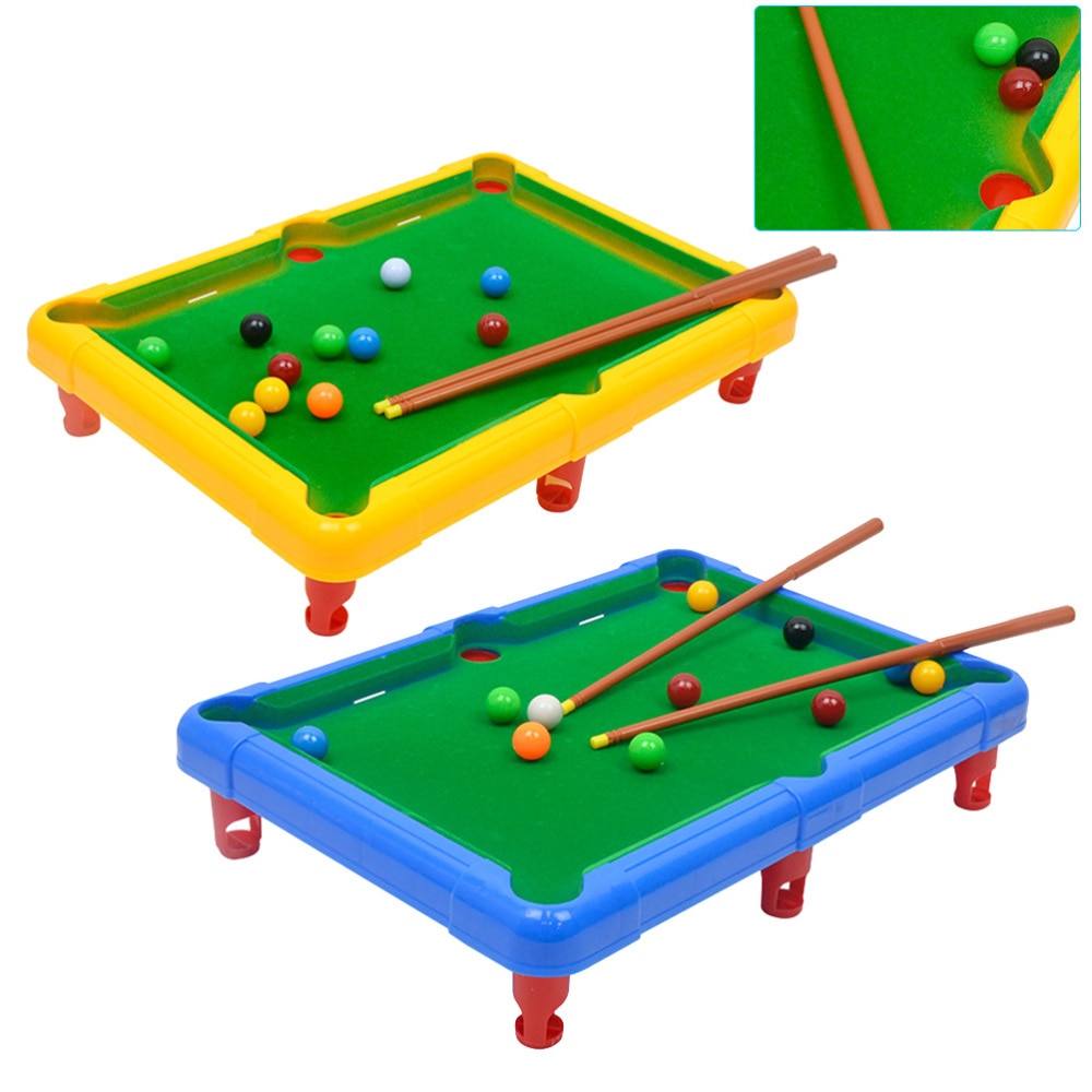 Mini Tabletop Pool Set Miniature Billiard Table Snooker Game Indoor Outdoor Game Kids Adults(Random Color)