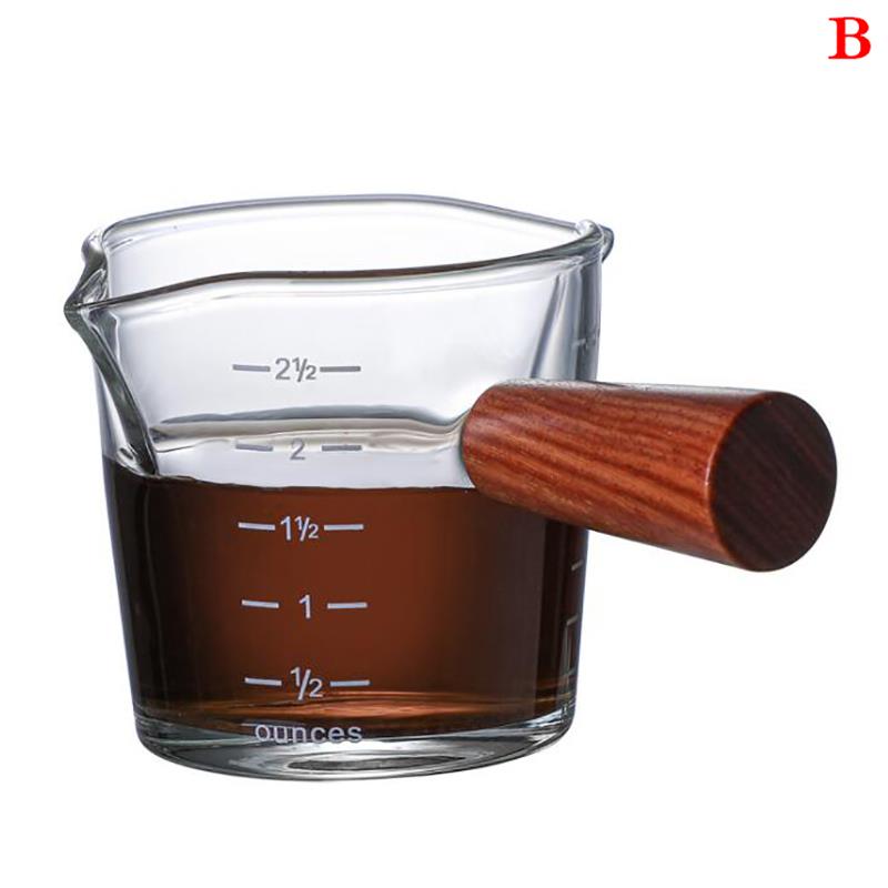 70Ml/75Ml Hittebestendige Glas Espresso Maatbeker Dubbele Mond Glas Melkkan: B
