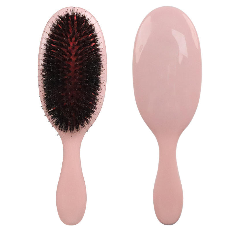 1PC Oval Wildschwein Borsten & Nylon Haar Kamm Mini Anti-statische Haar Kopfhaut Massage Kamm Haarbürste Salon haar Pinsel Styling Werkzeug