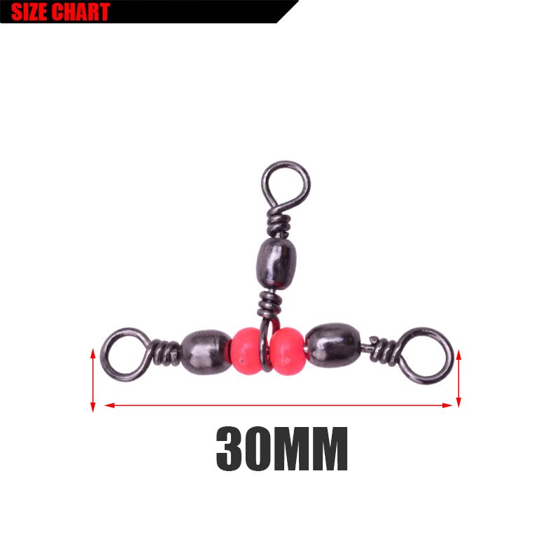 Molinetes de aço inoxidável, acessórios de pesca conector giratório de 3 vias giratórias, para pesca marítima, 10 peças: SIZE 30MM