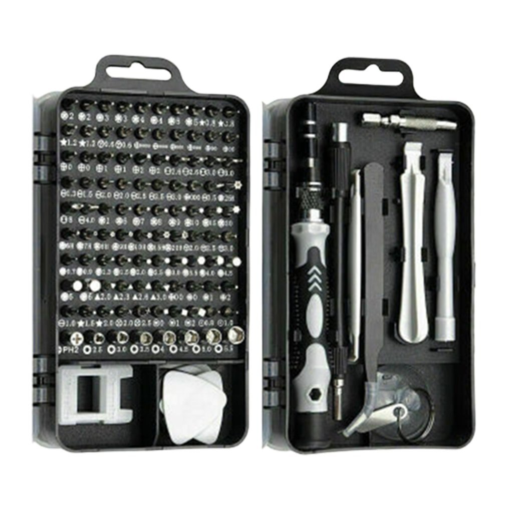 115 in 1 precisionsskruvmejsel mini elektrisk skruvmejsel set för iphone huawei surfplatta ipad hem verktygssats multi skruvmejsel kit: Vit