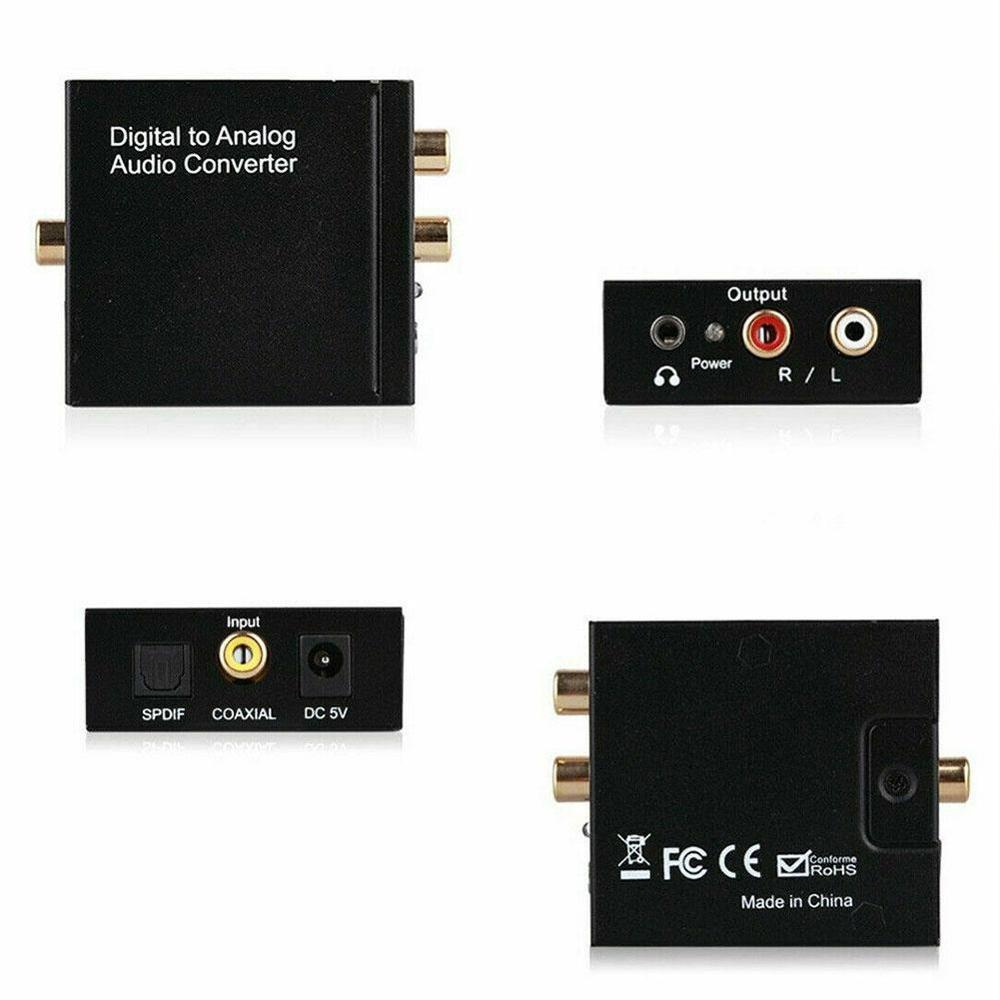 Optical Digital Stereo Audio SPDIF Toslink Coaxial To Analog 2*RCA DAC Converter Amplifier Decoder Adapte Jack Signal W4Z6