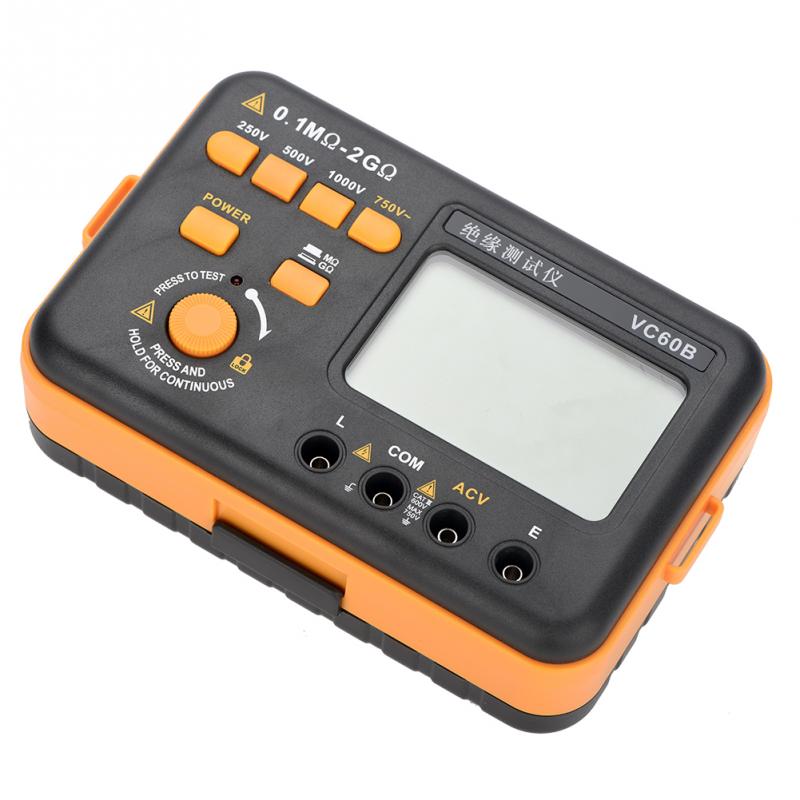 1 ensemble MegOhm mètre VC60B LCD testeur de résistance d'isolation numérique MegOhm mètre testeurs mesure pour produit chimique