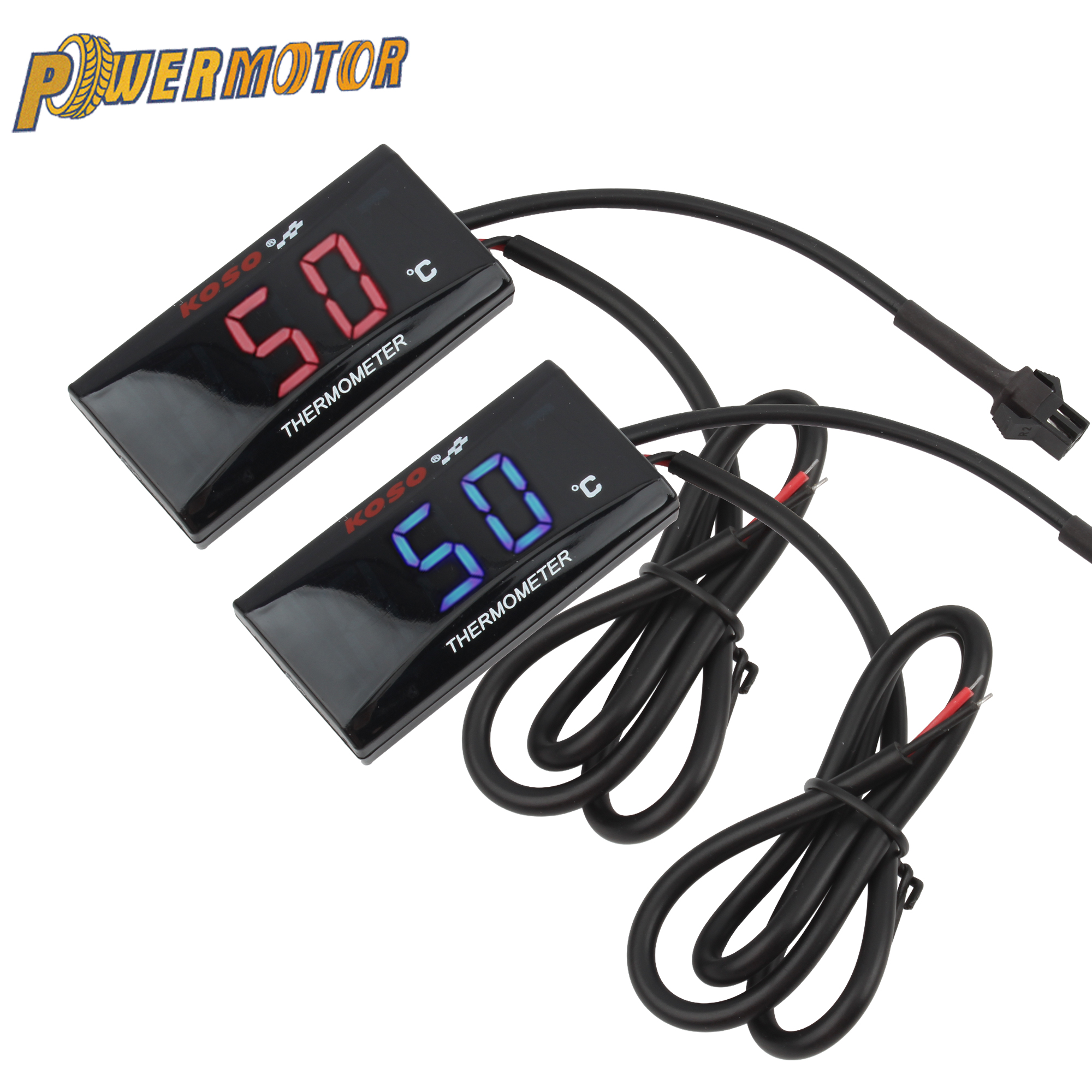 Motorcykeltermometer vattentank eftermonterad monitor 12v 0 ~ 120 °c temperaturmätare indikator varning med sensorer