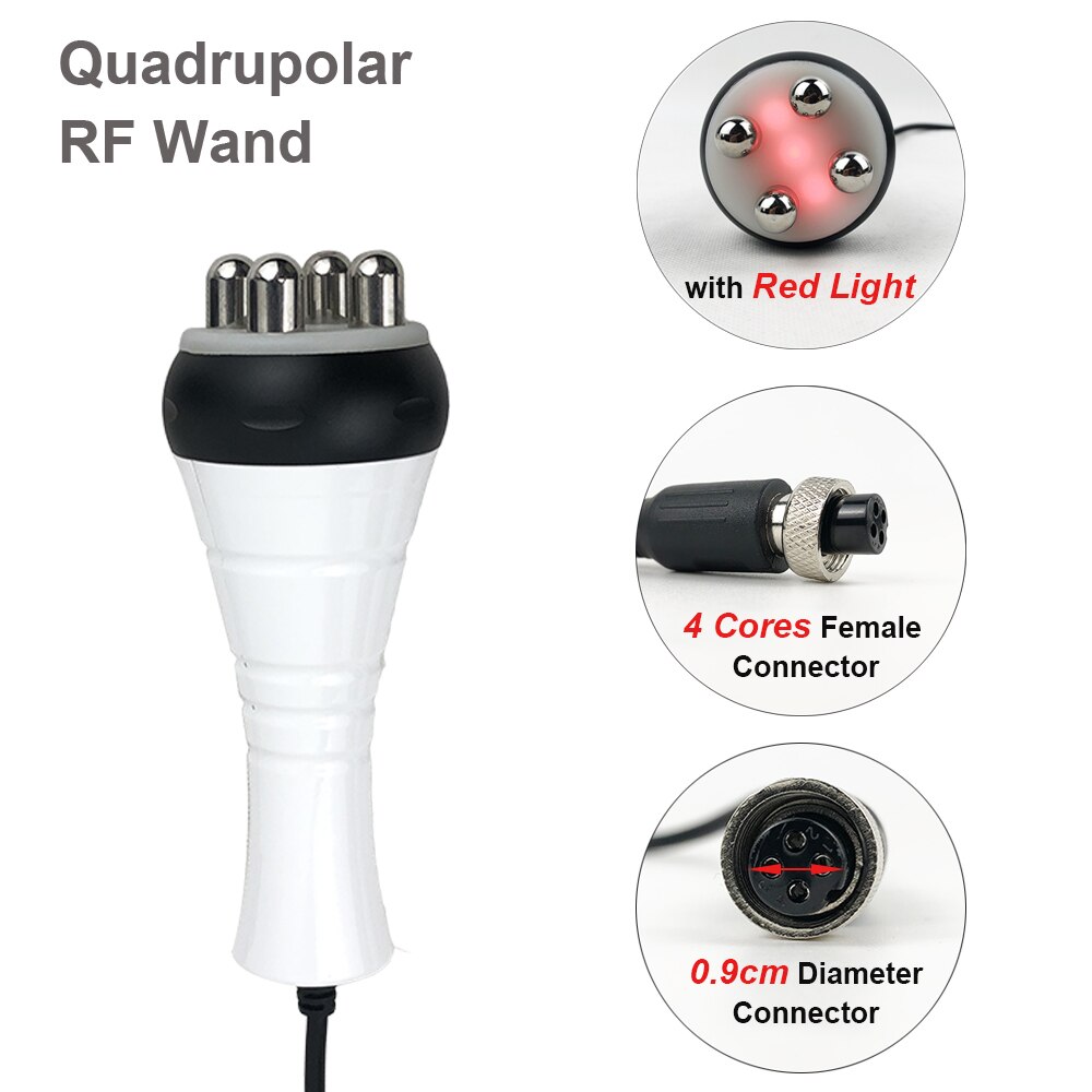 40KHz Ultrasonic Cavitation RF Replacement 0.9cm Replace Wands Female Plug Nozzle Weight Loss Beauty Machine: 4 Polar RF Wand X1