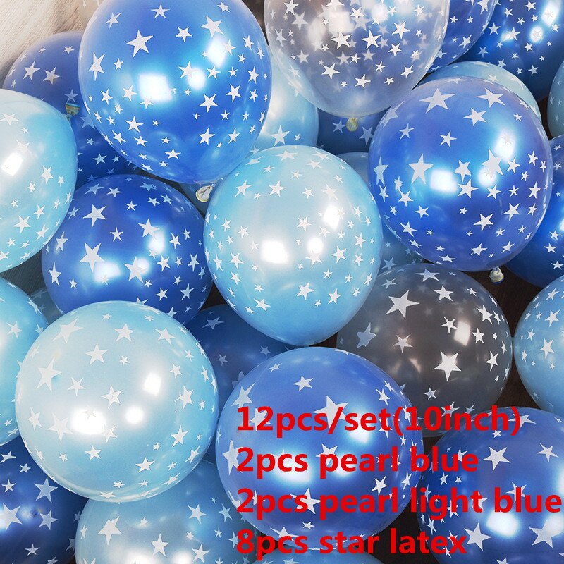 10 tums yttre rymden temafest astronaut stjärnhimmel svart latex ballong fest pojke barn födelsedagsfest dekor gynnar helium globalt: Blanda 5