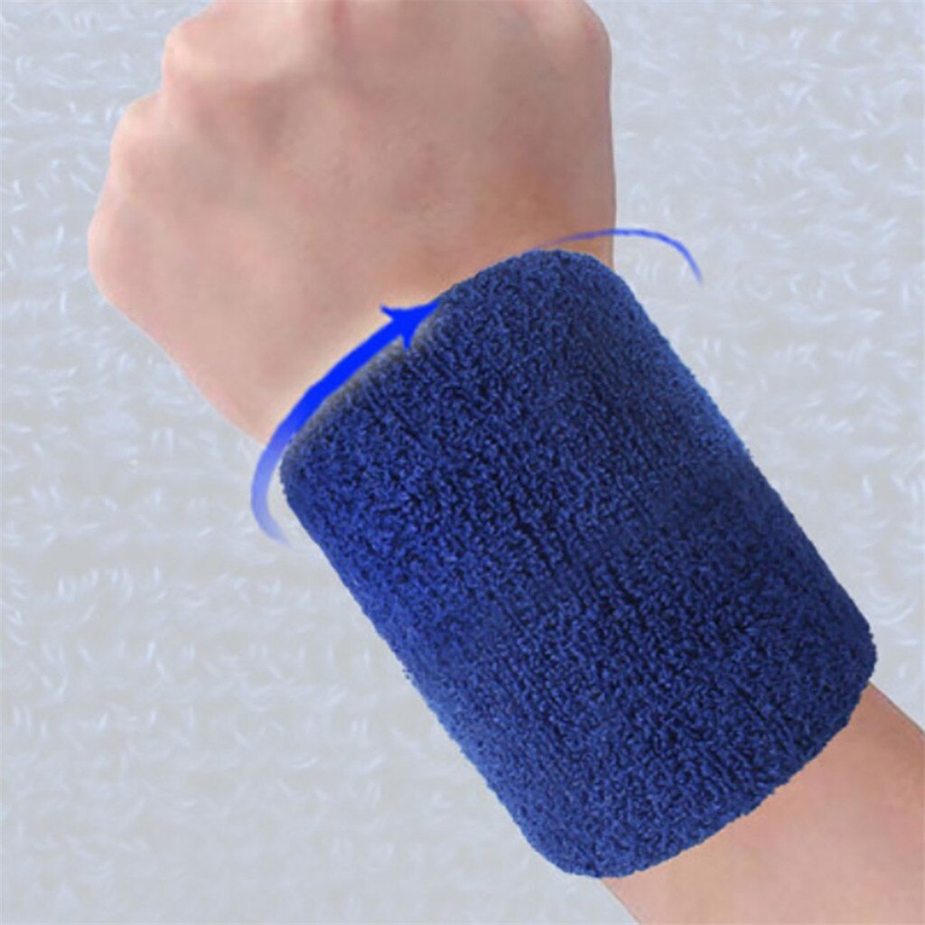 Kleurrijke Sport Zweetband Polsbandjes Katoen Fiber Zweet Wrist Guards Tieners Tennis Hand Band Volleybal Sport Accessoires