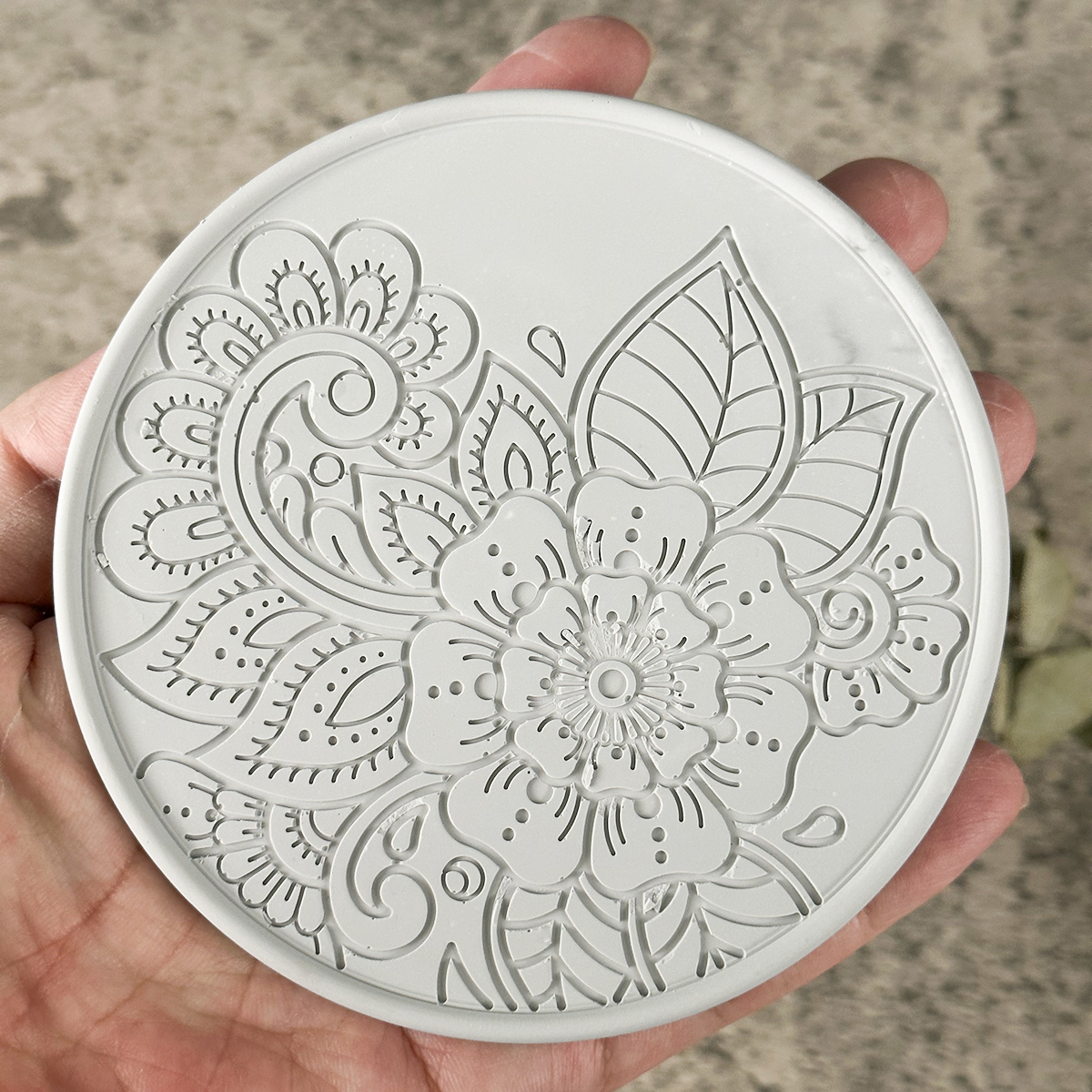 Posavasos redondo, molde de silicona, resina epoxi, molde de cristal, bricolaje, café, vino, copa, posavasos de flores, yeso, hormigón, manualidades decorativas para el hogar