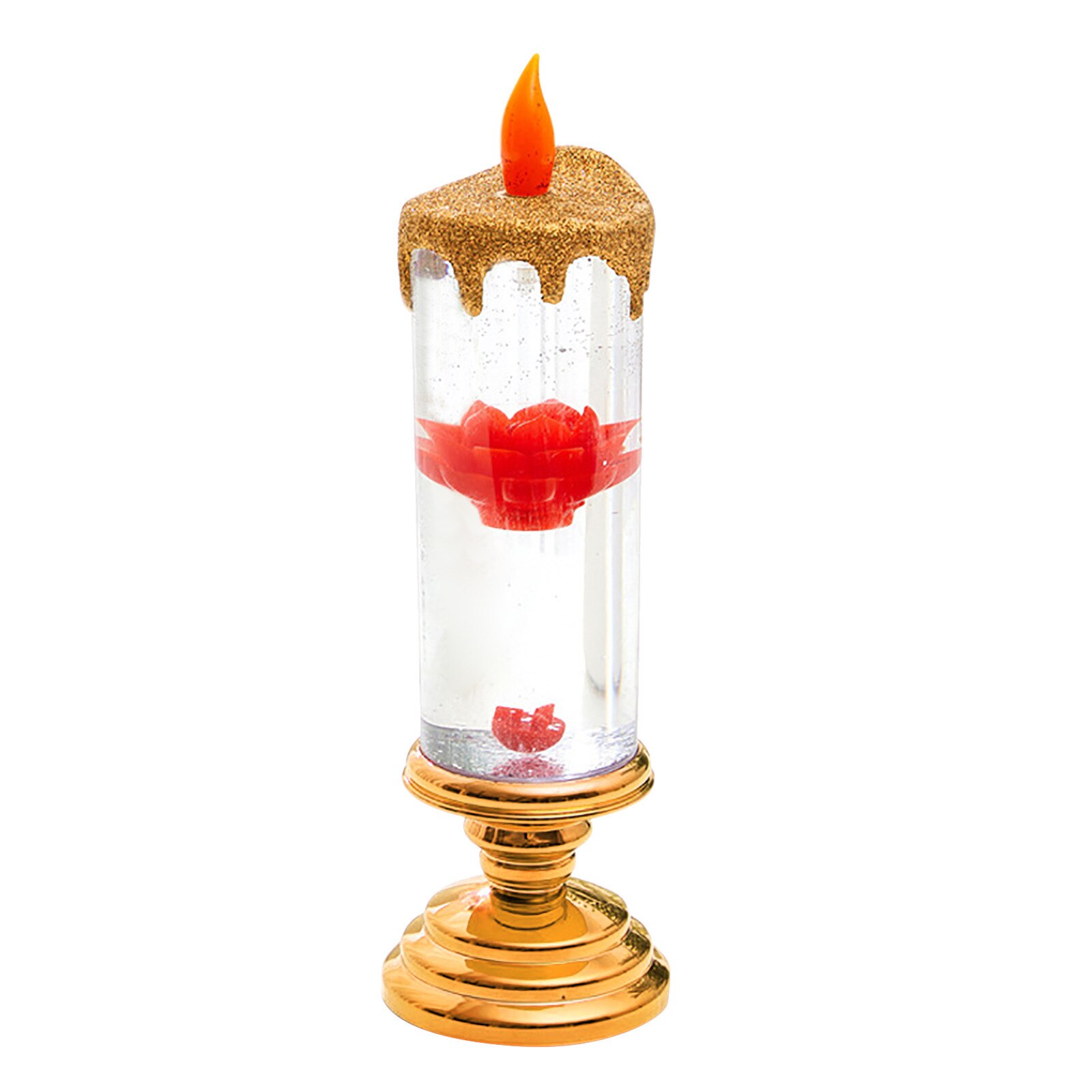 300ml Led Candles Rotating Color Changing Glitter Led Candles Flameles Romantic Crystal Candle Light Home Party Decoration#T2: O