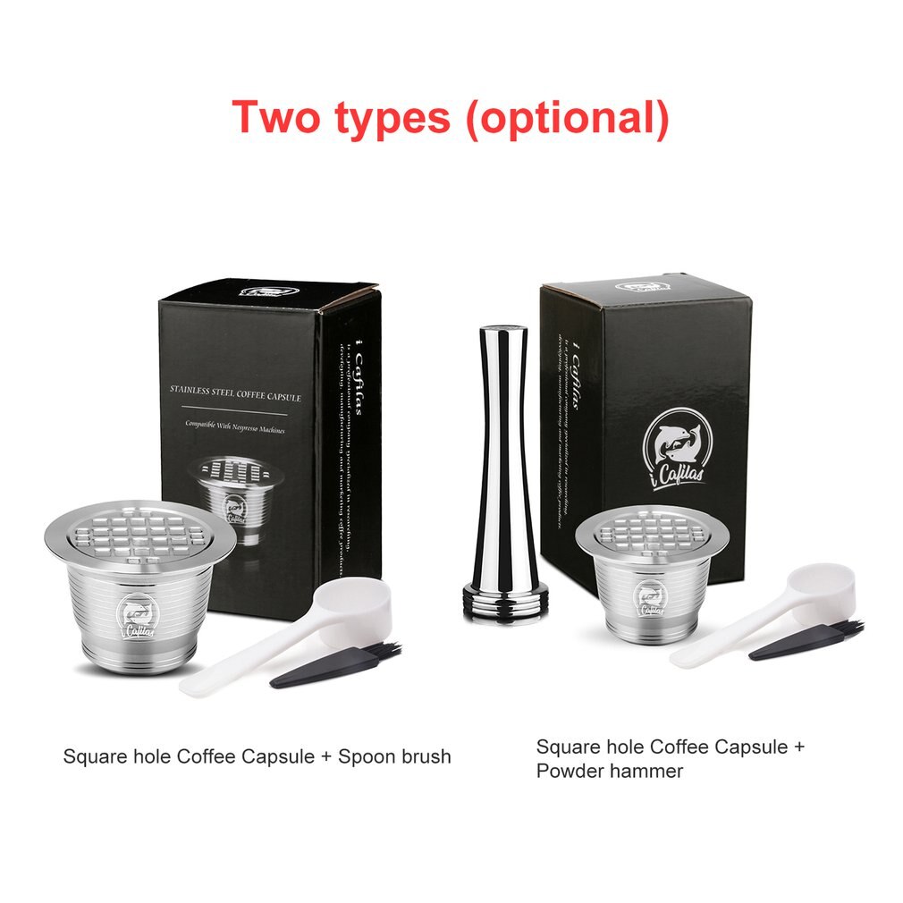 Navulbare Vierkante-Gat Koffie Capsule Pod Filter Druppelaar Sabotage Rvs Compatibel Met Nespresso Machine