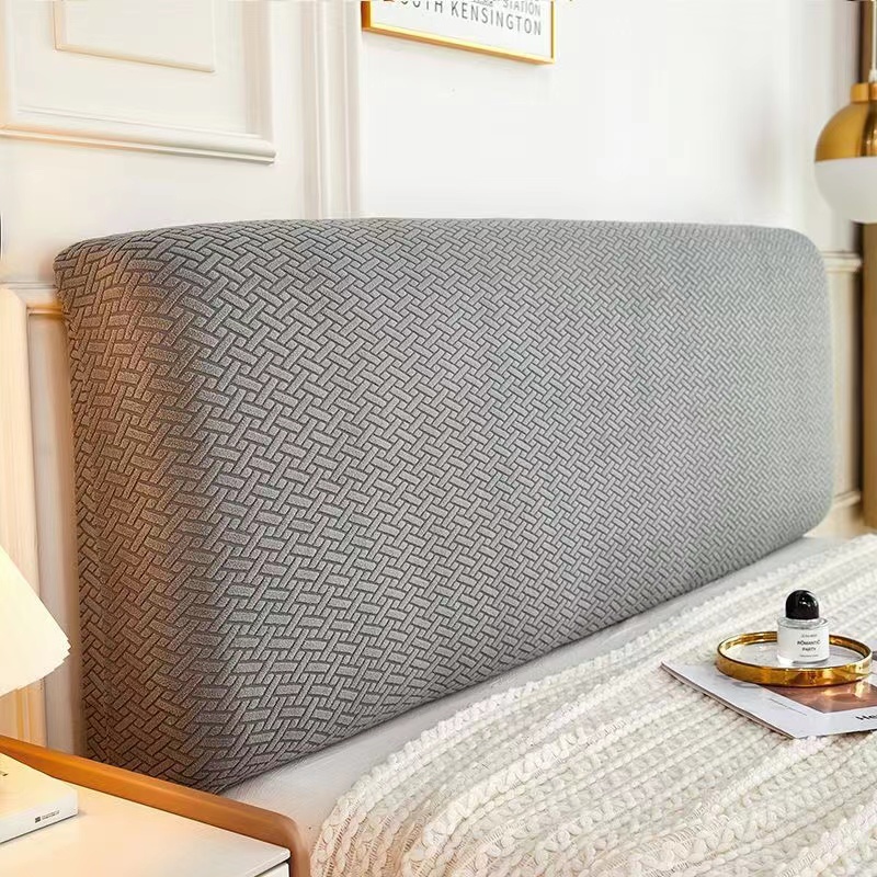Jacquard Leaves Bed Head Covers Thicken Elastic Headboard Cover Bedhead Cover Back Protection Dust Cover For Home Hotel Bed Room: 180*65cm / green