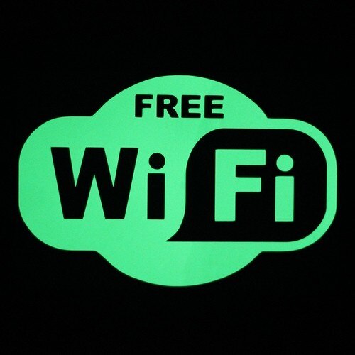 Free Wifi Inside Sign Luminous Sticker Glow in the Dark Wall Sticker Restaurant Hotel Store Shop Coffee House Window Decoration: FREE WiFi YG