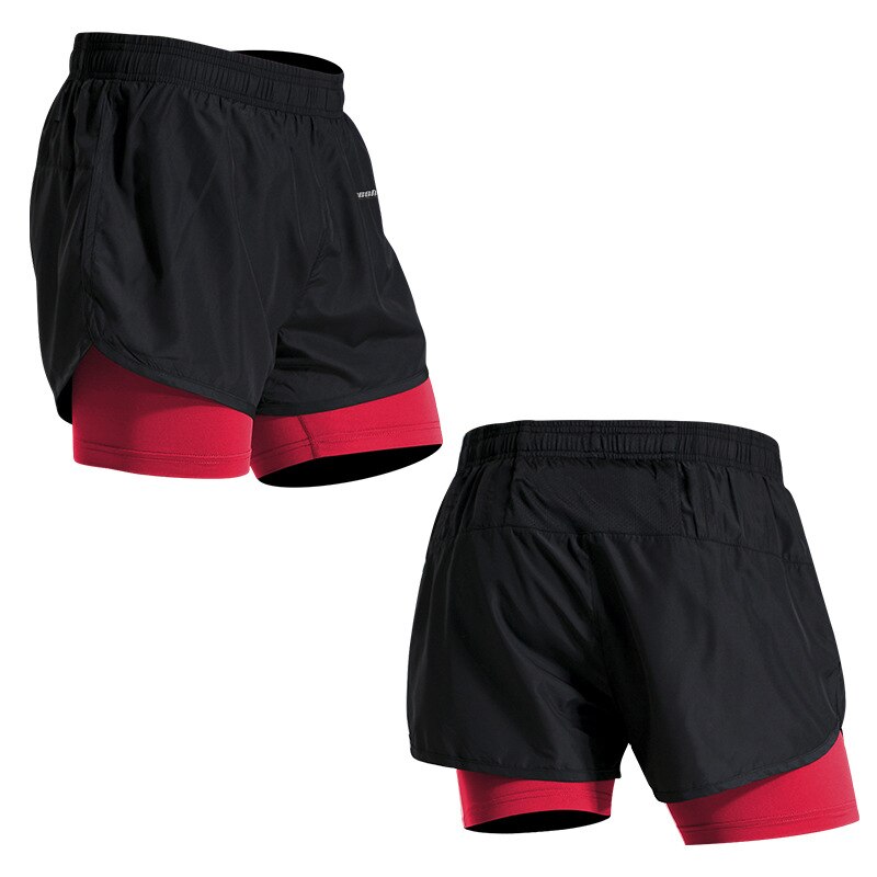 Queshark quick dry løbeshorts anti-sved elastik træning fitness yoga sport korte bukser gym crossfit sweat shorts m -4xl: Rød / 4xl