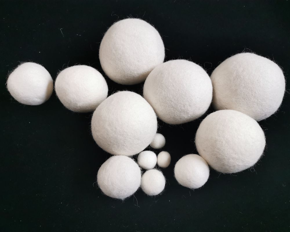 6-Pack 100% Wool Dryer Ball 1-10cm Absorbs Moisture Dry Clothes Zero Pollution No Allergy Less Wrinkles Laundry Dryer Felt Balls