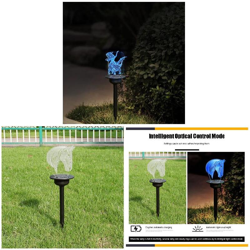 Solar Powered LED Light Transparent Acrylic Outdoor Garden Lawn Pathway Landscape Lamp D6