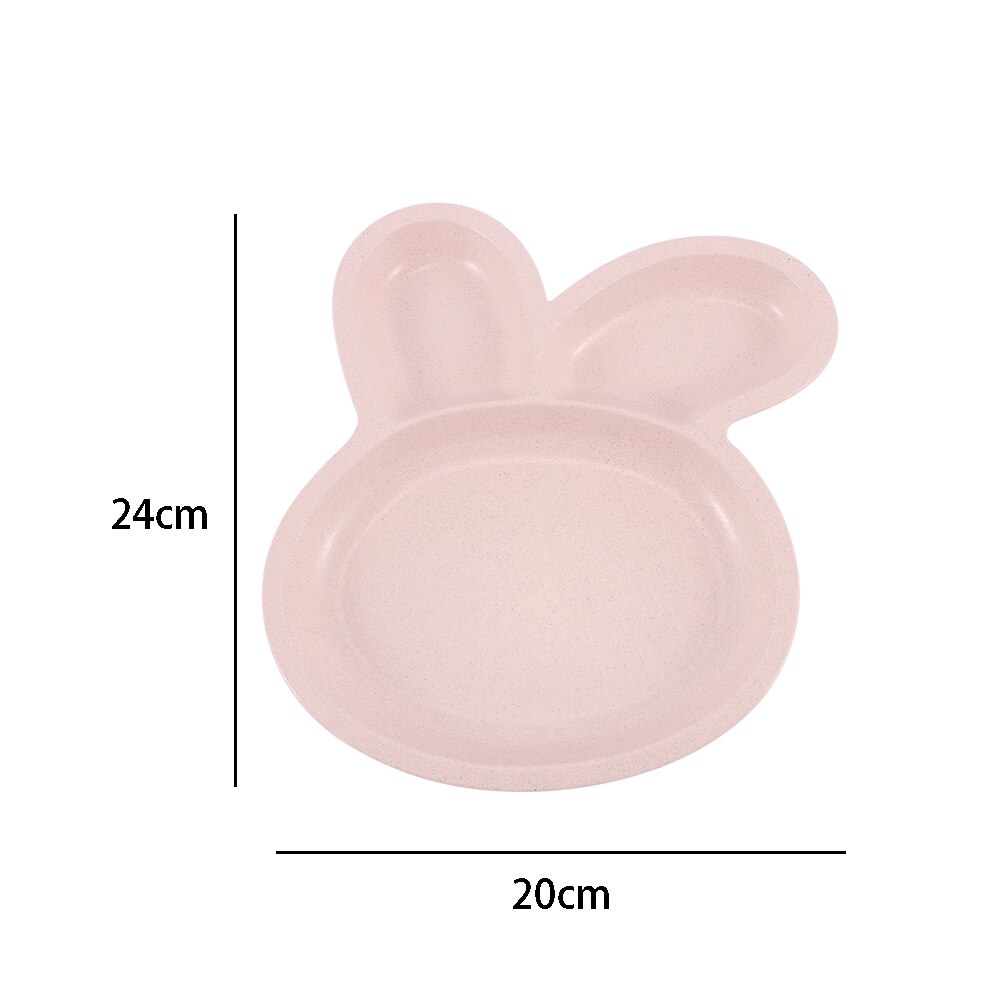 Mooie konijnvormige plastic bord kinderdiner servies cartoon steak salade schaal fruit dessert voedsel verdeelde schalen