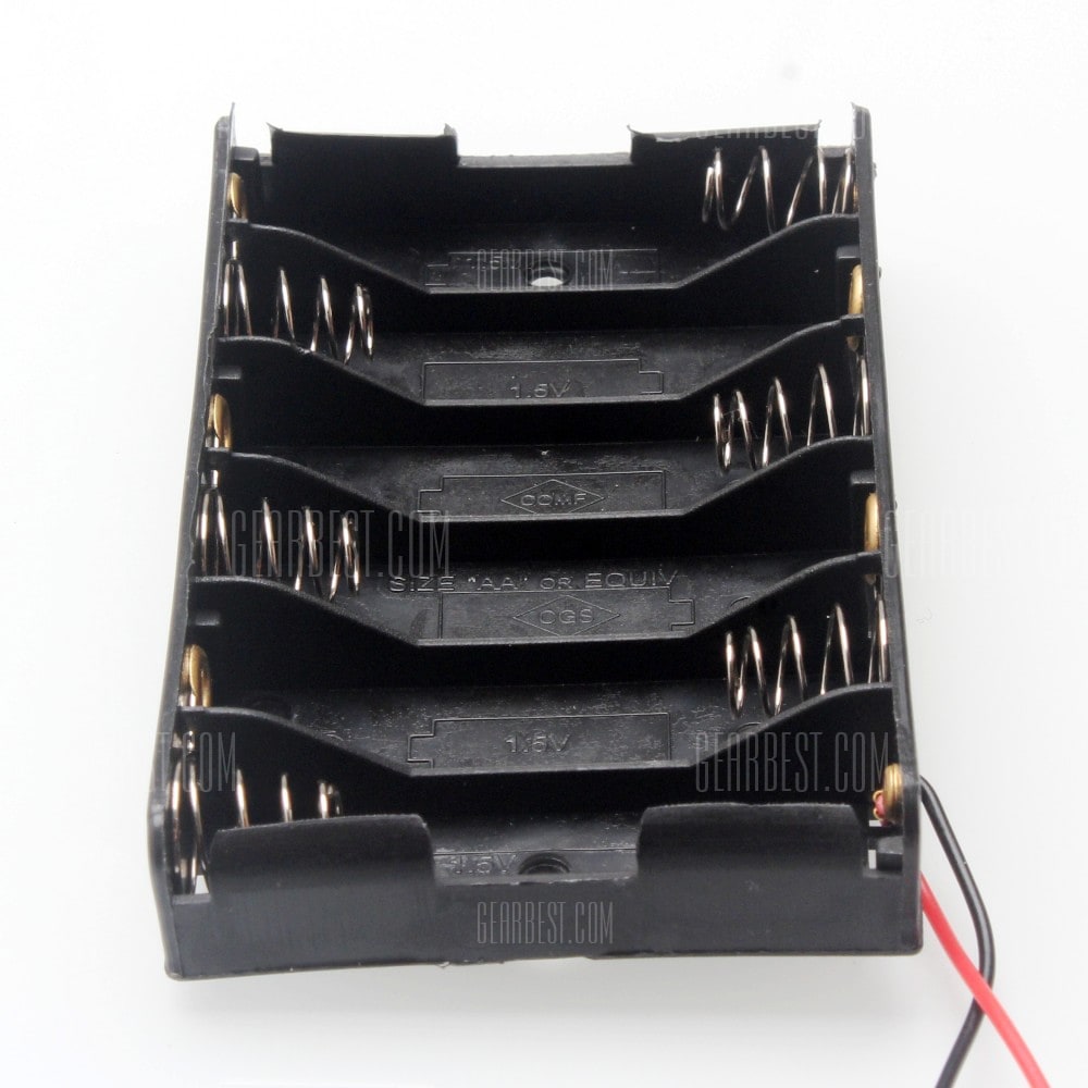 DIY 9V 6 x soporte de pilas AA caja con enchufe DC para Arduino