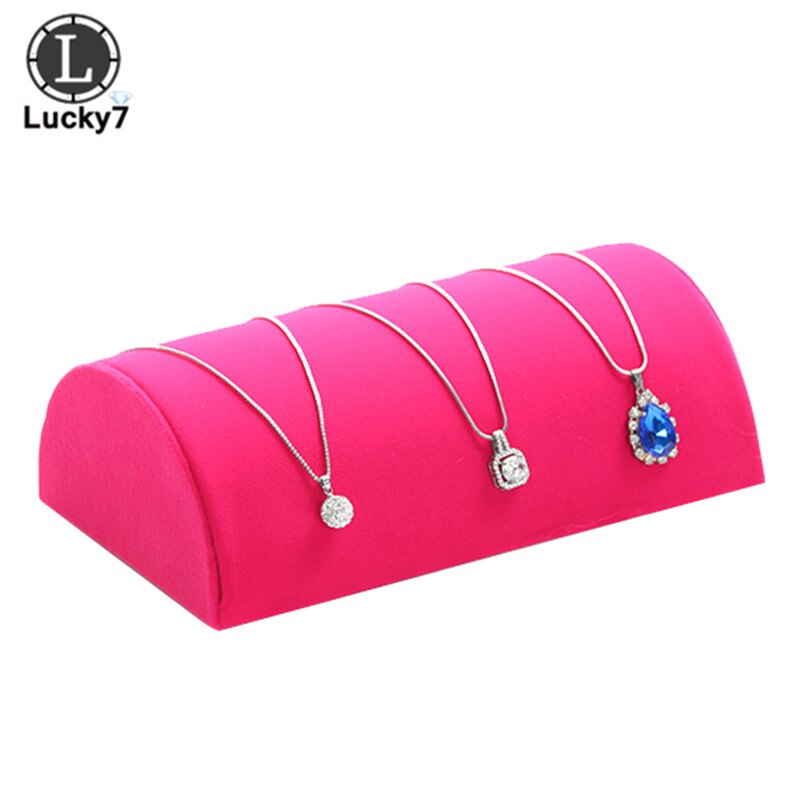 Puolipylväs kaulakoru korujen esittelyteline korujen riipusteline rannekoru tyyny korutiski näyteikkunan rekvisiitta: Ruusunpunainen